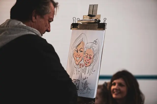 caricaturista en evento corporativo